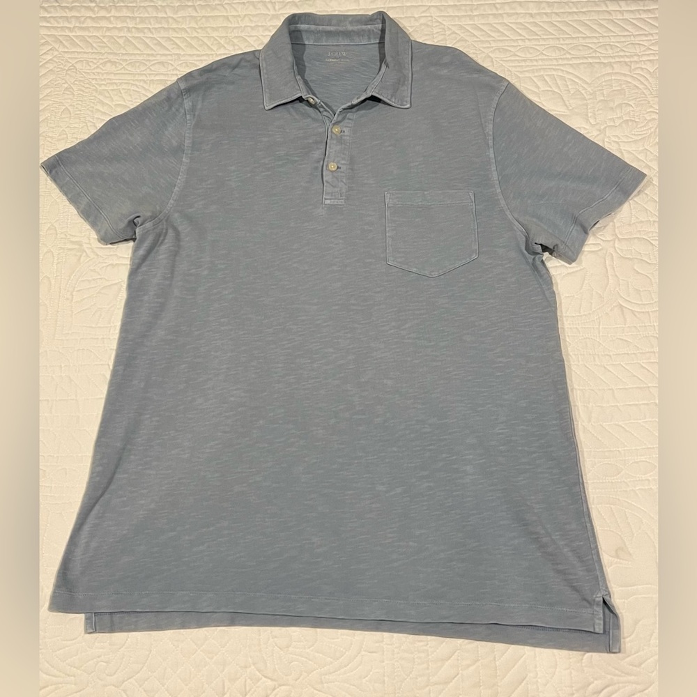 Men’s J Crew Pocket Polo Shirt XL Light Blue